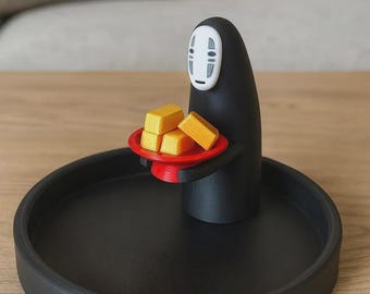 Ghibli No-Face Tray: Anime Desk Vanity Accessory Holder