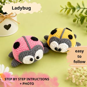 Handmade Crochet Ladybug Keychain, Amigurumi Bug Charm, Backpack Accessory, Cotton Yarn Gift