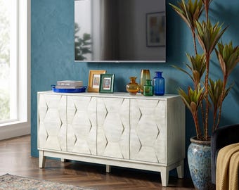 Aparador/bufé de estilo moderno de mediados de siglo, mesa consola/credenza de 60 pulgadas con almacenamiento.