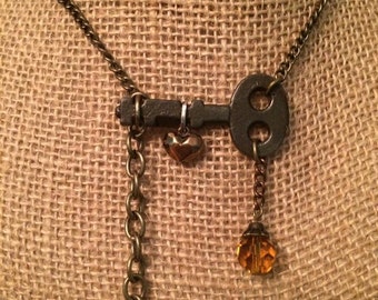 Vintage skeleton key necklace