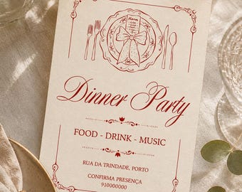 Luxuriöse Partyeinladung, bearbeitbar auf Canva.