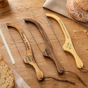 Personalized Sourdough Bread Knife, Engraved Wooden Fiddle Knife, Gift for Bakers & Couples, Housewarming Wedding Present