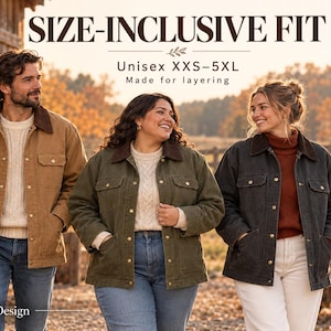 Otono Barn Jacket Sewing Pattern: Unisex XXS-5XL, Lined or Unlined (PDF)