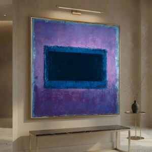 Mark Rothko Canvas Print, Abstract Color Field Wall Art, Purple Blue Rectangle Artwork, Minimalist Modern Decor Poster, mark rothko art