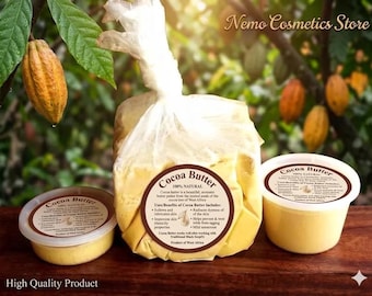 Raw Cocoa Butter, 100% Unrefined Pure Natural Organic Cold Pressed Moisturizer For Skin, Face, Hair, Body, Soap, Food Grade Bulk wholesale