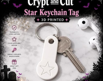 3D Printed Star Keychain Tag | Quarter Saver for Shopping Carts