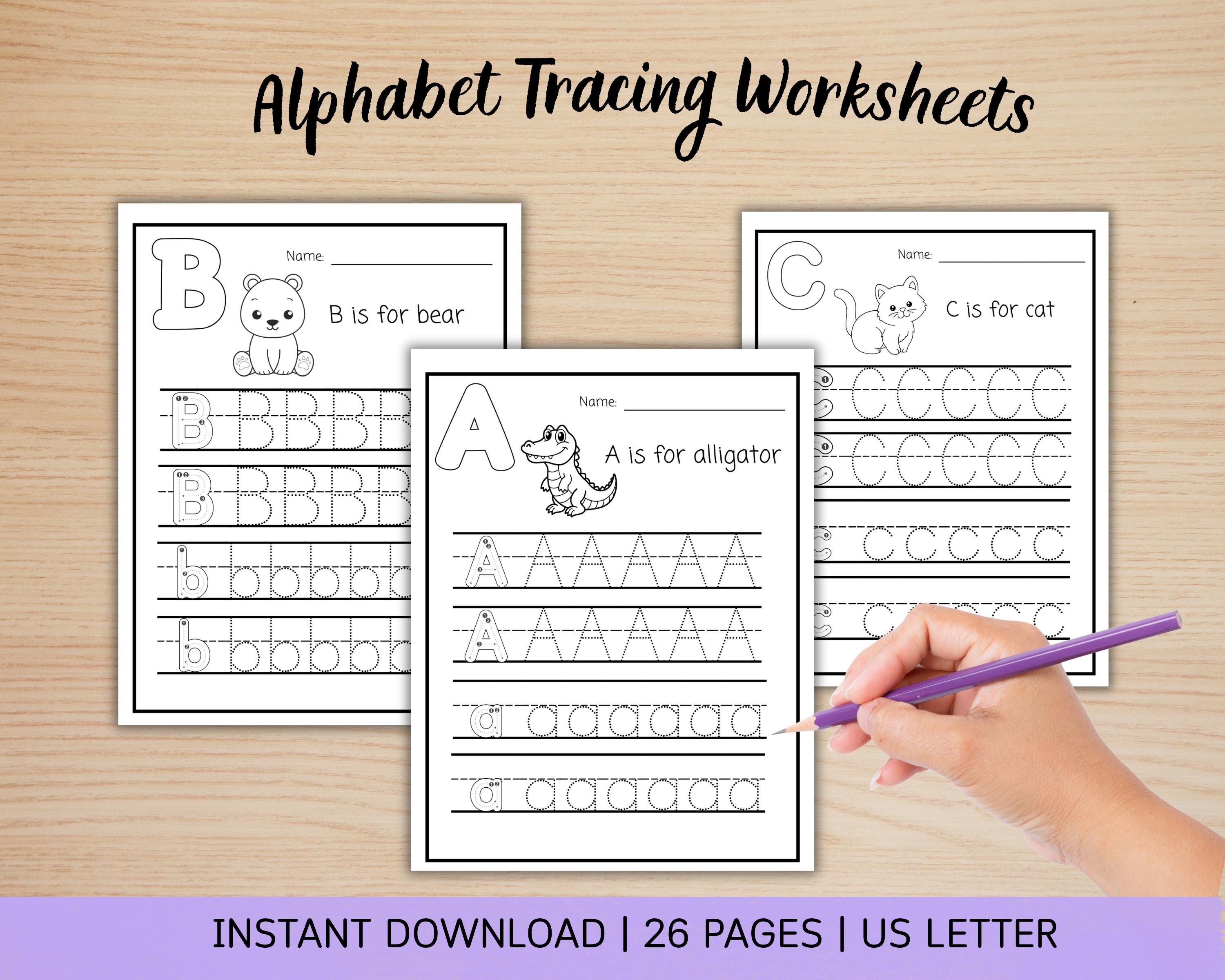 Preschool Alphabet Worksheets | Printable ABC Tracing | Toddler