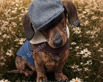 YORKSHIRE LAD | Dachshund Flat Cap Wall Art | Printable (Digital Download)