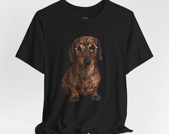 Camiseta com um Dachshund | Cachorro salsicha usando óculos de sol!