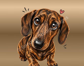 Dachshund Printable Wall Art | Little Legs Dog Portrait (Digital Download)
