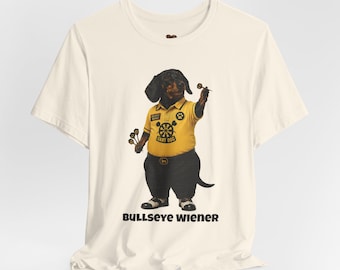 Camiseta Dachshund | Humor engraçado com dardos, estampa de Dachshund salsicha no alvo