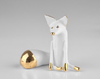 Porcelain fox figurine