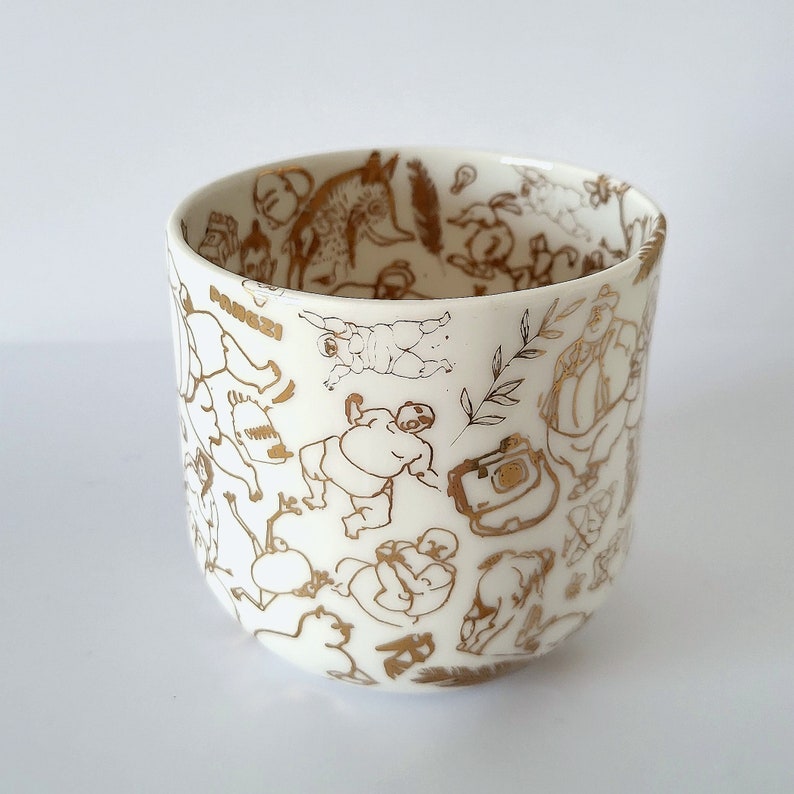 Porcelain cup with golden drawings. Japanese Collection zdjęcie 2