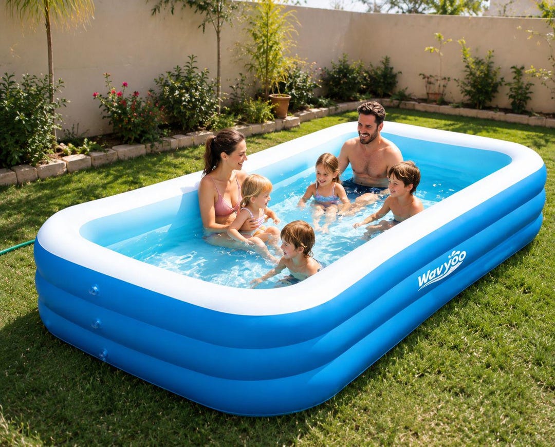 Very Large Pool Large Inflatable Family Pool for Kids & Adults – Extra Large Backyard ...