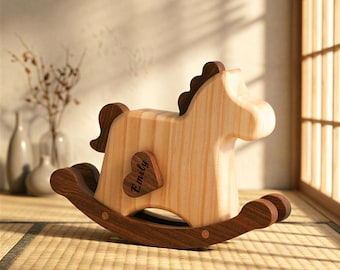 Custom Wooden Animal Music Box – Personalized on a Wooden Heart – Solid Wood Gift for Birthday, Wedding, Baby Shower & More