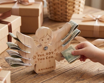 Wooden Guardian Angel – Baptism Money Gift and Lucky Charm for Boys & Girls