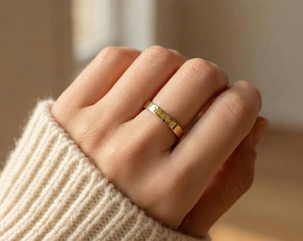 Personalized Engraved Ring, Custom Name Ring, Promise Ring For Her, Anniversary Gift For Wife, Custom Message Ring, Couple Ring