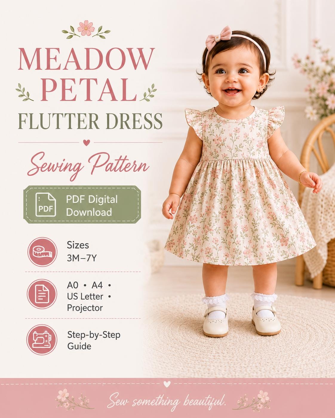 20 Kids' Dress Patterns for Sewing Moms Who Don't Have All Afternoon 13 Baby Dress Sewing Pattern PDF, Flutter Sleeve Toddler Dress Pattern,…