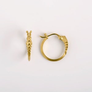 18k Gold Wheat Hoop Earrings Unique Gold Earrings for Women 18k 14k Yellow Gold Berman Designers image 1