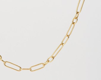 Four Link Hand Made Chain (18K Gold), Simple Chain 18 Karat Yellow Gold Necklace, 45 cm Chain