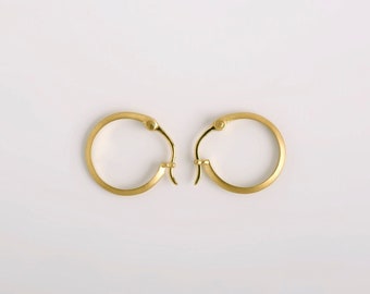 Classy Triangular Earrings (Large) Minimalist Large Classic Gold 18k Solid Hoop Earrings