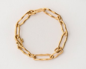 Organic Handmade Bracelet (Links), 18k gold bracelet, Gold Jewelry