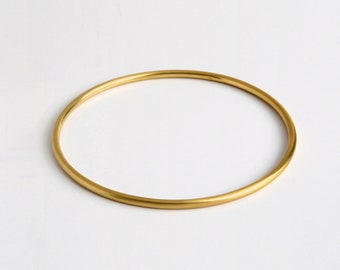 Perfect Round Bracelet ⦁ Simple Thin 18k Solid Gold Bangle Bracelet ⦁ Stacking Minimal Delicate Bracelet Dainty Bangle 18k Solid Gold Bangle