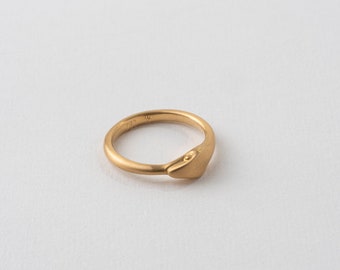 Schlangenring, Schlange frisst seinen Schwanz Ehering, 18 Karat Gelbgold Hochzeit Massiver Goldring, Damen Herren Pinky Ring, Statement Ring