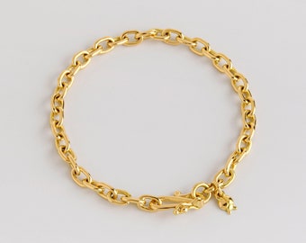 Oval Handmade Bracelet (Links), 18k gold bracelet, Gold Jewelry