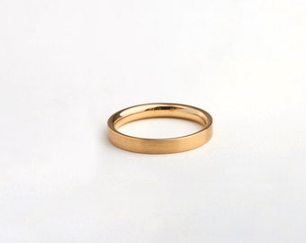 18k 14K Yellow Gold Comfort fit Wedding Ring, Flat Wedding Band, Women's Simple Band ⦁ Men's Wedding Perfect Ring