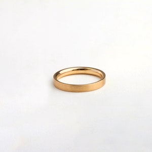 18k 14K Yellow Gold Comfort fit Wedding Ring, Flat Wedding Band, Women's Simple Band Men's Wedding Perfect Ring image 1