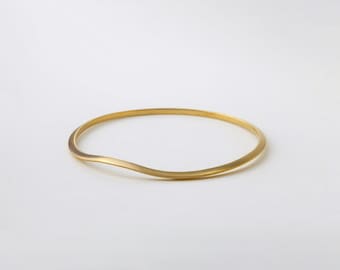 Minimal 14 k Gold Bangle Bracelet Contemporary Jewelry Yellow Gold for Women ⦁ Berman Designers