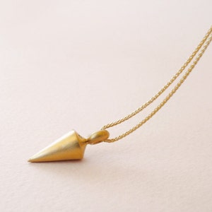 Pendulum 22k Gold Pendant Jewelry, Plumb 22k Solid Gold Necklace, Vertical Pendant for Women Men, Gold Weight, Berman Designers Jewelry image 2