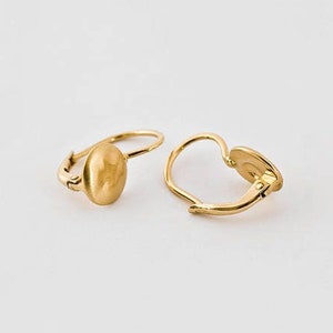 Simple Gold Earrings Dangle Earrings 18k Solid Gold Minimal Gold Earrings Gold Nugget Earring Dangle Post Earrings for Her image 5