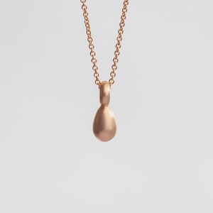14k Gelb Rose Solid Gold Anhänger Halskette, moderne minimalistische Halskette, einzigartige feminine Charme einfache Halskette für Frauen, Ei Schmuck Bild 2