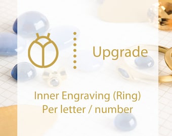 Persönliche innere Gravur für Ringe - personalisierte Geschenke Pro Buchstabe, Zahl, Initialen Gravur Upgrade, personalisierter Schmuck, individuelle Geschenke