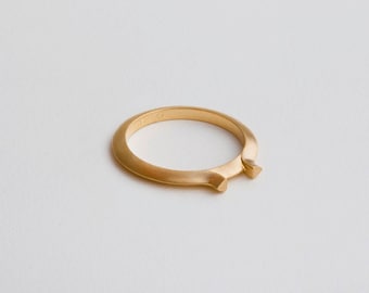 Gold Contemporary Stacking Ring, Slim Band, 18k 14k Gold, Women, Artistic