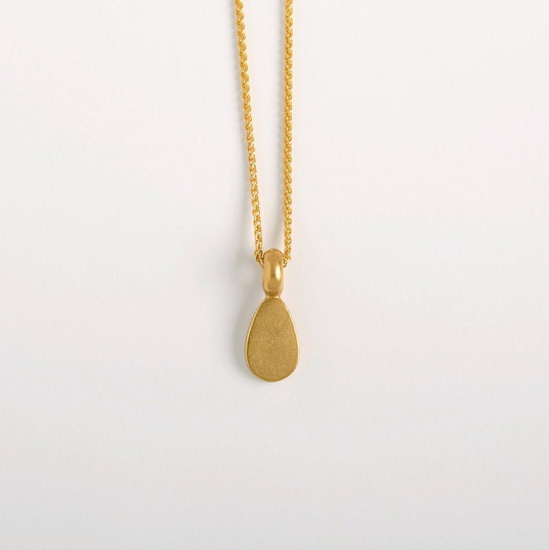 22kt Luxury Gold Teardrop Charm Necklace Department store 2 Pendant Minimal ⦁