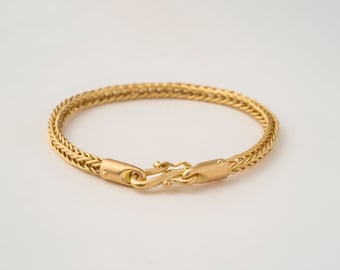 Braids Handmade Bracelet, 18k gold bracelet, Gold Jewelry , braided bracelet