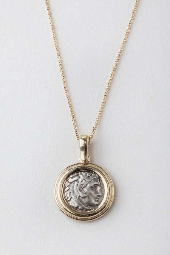 Authentic Coin 14K Gold Pendant for Men 