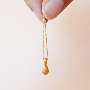 14k Gelb Rose Solid Gold Anhänger Halskette, moderne minimalistische Halskette, einzigartige feminine Charme einfache Halskette für Frauen, Ei Schmuck Bild 4
