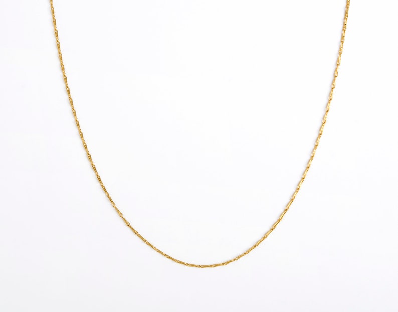 Pine Needle Chain 18K Gold, Women's Chain, 18k Yellow Gold Chain, Long Chain image 3