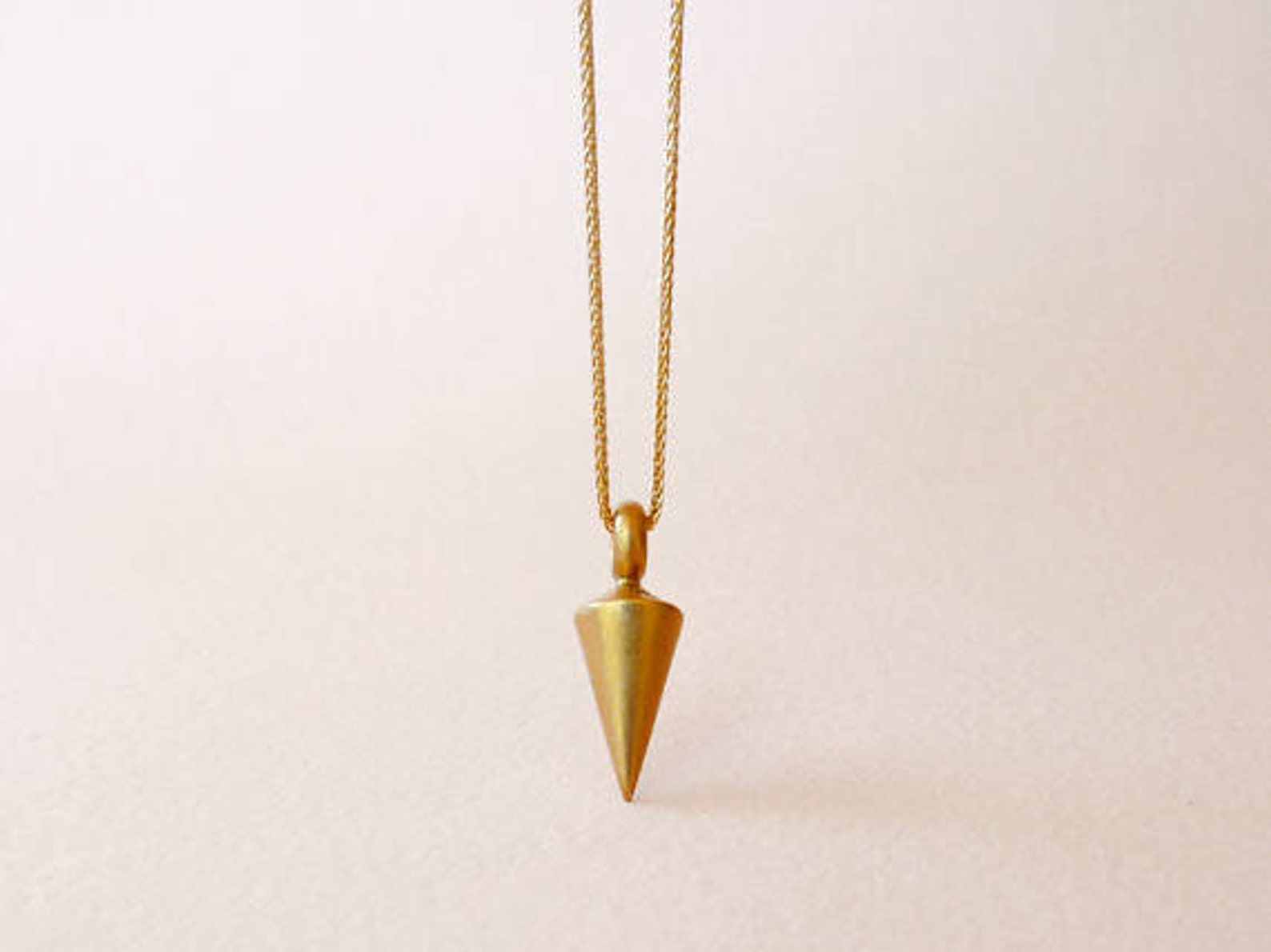 Solid Gold Plumb Line Pendant Necklace Pendulum 14k Yellow Etsy