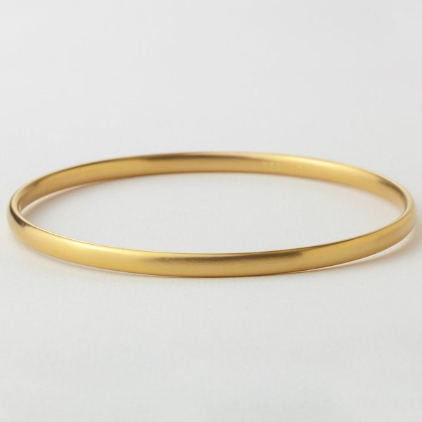 18k Solid Gold Stack Minimal Bangle Bracelet ⦁ 14 / 18 Karat Gold Simple Bracelet Dainty Gold Dainty Bangle