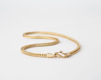 Wheat Hand Made Thick Chain, 18K Solid Yellow Gold Chain, Chain for Women/ Men