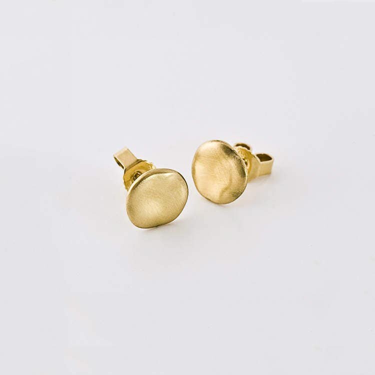 Gold Nugget Earring,  14k 18k Solid Gold, Simple, Studs, Minimal, Small, Post, Tiny, Berman Jewelry