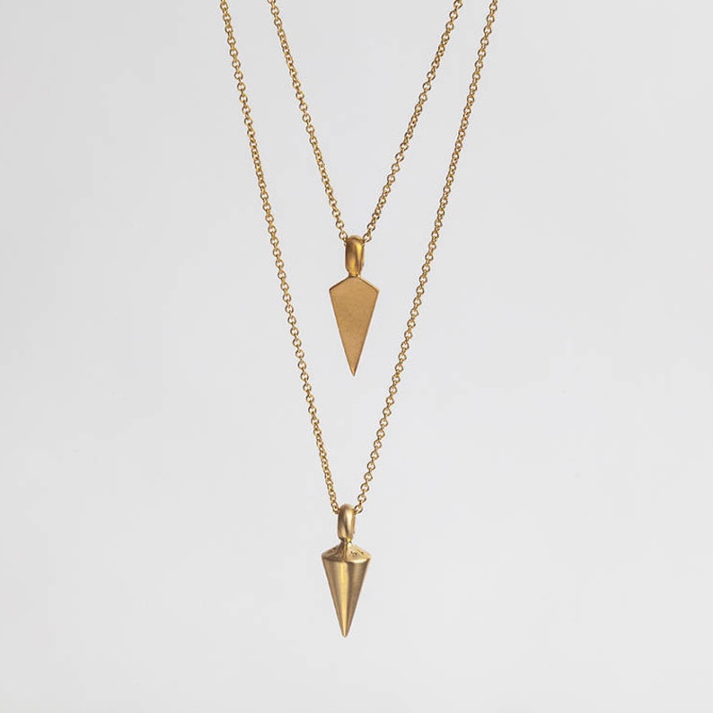 Pendulum 22k Gold Pendant Jewelry, Plumb 22k Solid Gold Necklace, Vertical Pendant for Women Men, Gold Weight, Berman Designers Jewelry image 7