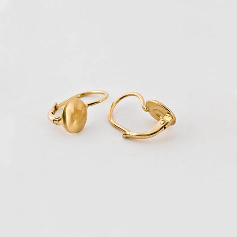 Simple Gold Earrings Dangle Earrings 18k Solid Gold Etsy