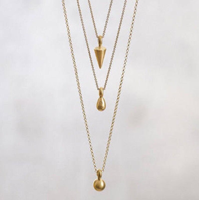 14k Gelb Rose Solid Gold Anhänger Halskette, moderne minimalistische Halskette, einzigartige feminine Charme einfache Halskette für Frauen, Ei Schmuck Bild 7