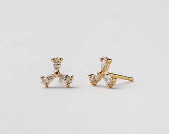 Vane Diamond Earrings (Marquise) Studs 18k Gold ⦁ Diamonds Earrings Studs for Women ⦁ Diamonds Marquise Earrings ⦁ Urban Jewelry